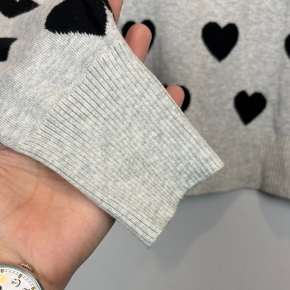 Kaily K Heart Print Knit Sweater | Playful Parisian Casual - Picture 5 of 10